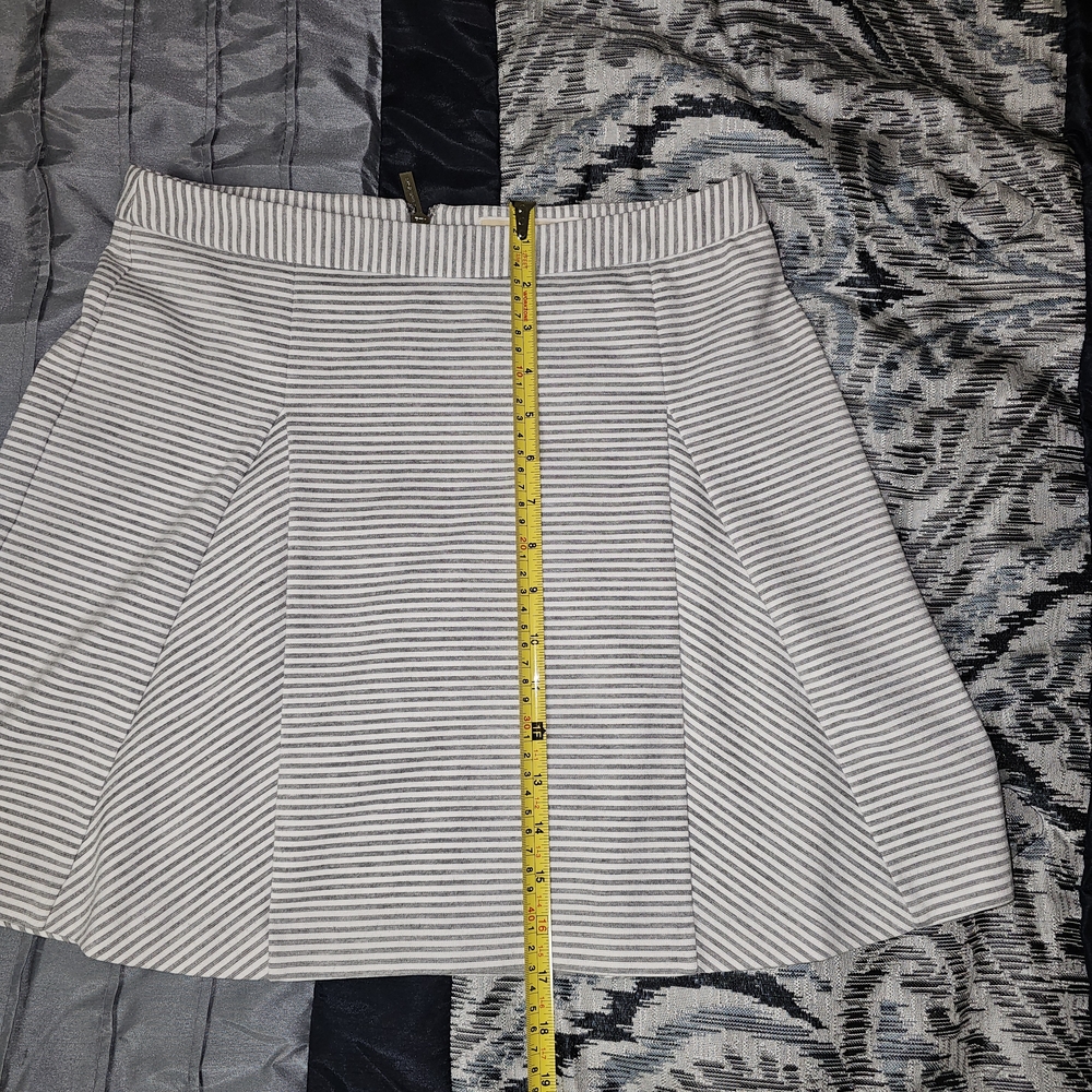MICHAEL Michael Kors Women's Gray White Striped A-LineStriped Gray Women's Skirt - Picture 9 of 10